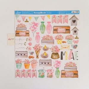 LITOARTE| PAPEL SCRAPBOOKING FOLHA DUPLA FACE ” CARINHO” 30.5X30.5CM