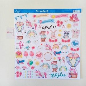 LITOARTE| SCRAPBOOKING FOLHA DUPLA FACE ALGODÃO DOCE  30.5X30.5CM
