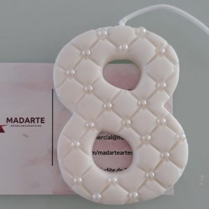 BISCUIT| VELA DE ANIVERSÁRIO 8 BRANCO 7.5CM