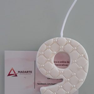 BISCUIT| VELA DE ANIVERSÁRIO 9 BRANCO 7.5CM