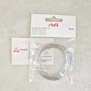 STAFIL| FIO DE ALUMINIO PRATEADO 1MM 5 MT