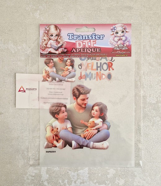 PROJETEC|TRANSFER DTF APLIQUE DIA DO PAI 01 – 14X20CM