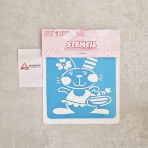 STENCIL ACRILEX| COELHO 10X10 CM