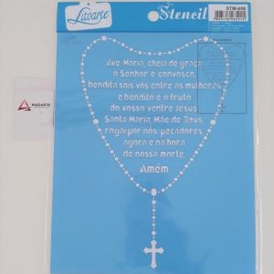 STENCIL LITOARTE | AVÉ MARIA E TERÇO 17X21CM