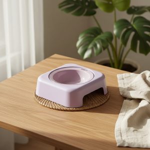 Comedouro de cerâmica com suporte inclinado para gatos e cães de pequeno porte
