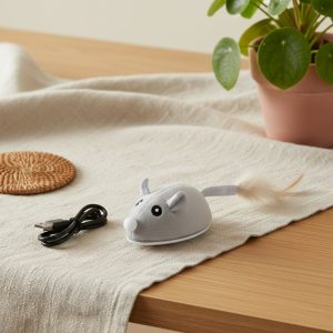 Rato interativo para gatos, brinquedo USB recarregável