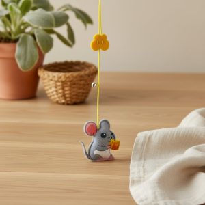 Brinquedo para gatos com ratinho e sininho