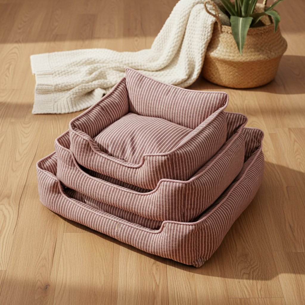 Cama ou sofá para cães com capa removível às riscas - Image 2