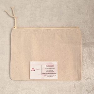 BOLSA COM FECHO EM ALGODÃO 23X16CM