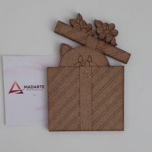 MADEIRA| APLICAÇÃO PRENDA COM GATINHO   7X9CM
