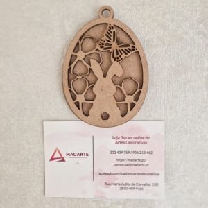 MDF| OVO COM COELHO PARA PENDURAR 5.8X8.9CM